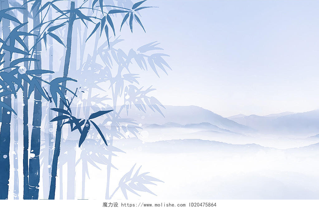 水墨竹子背景中国风唯美竹林背景图